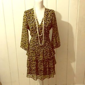 Banana Republic Floral Print Ruffled Dress